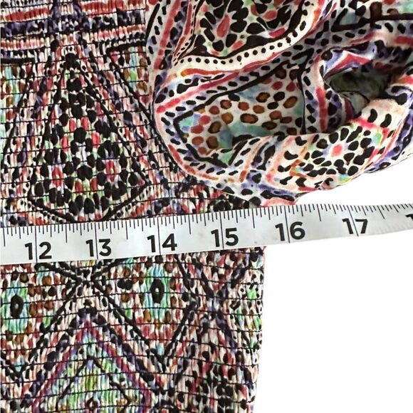 Anthropologie Maeve Baten Jewel Toned Smocked Dress Size X-Small. Boho - Picture 3 of 8